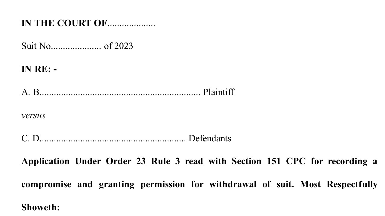 Format For Petition Civil Suit Filing Petition - For Declaration of Title |  Phenix Bay Legal