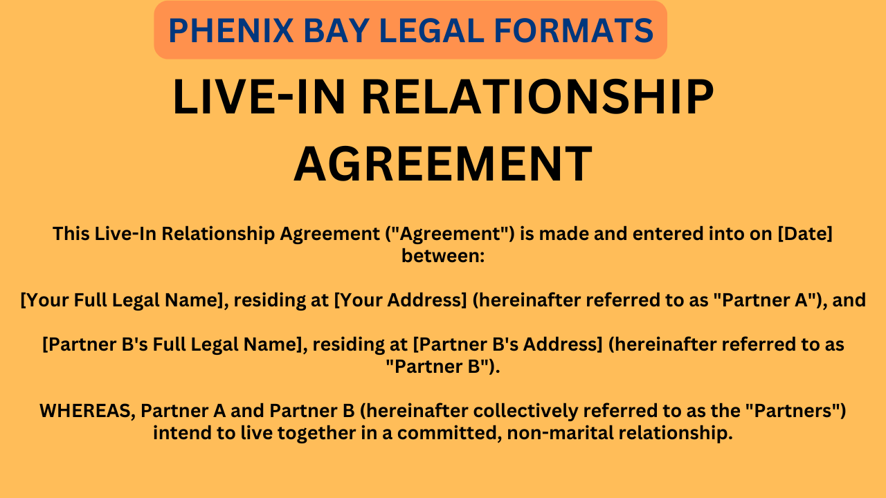 Format of Live in Relationship Agreement Image