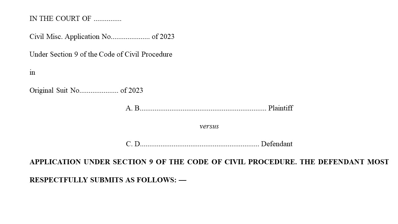 Format for Section 9 of CPC Petition  Image