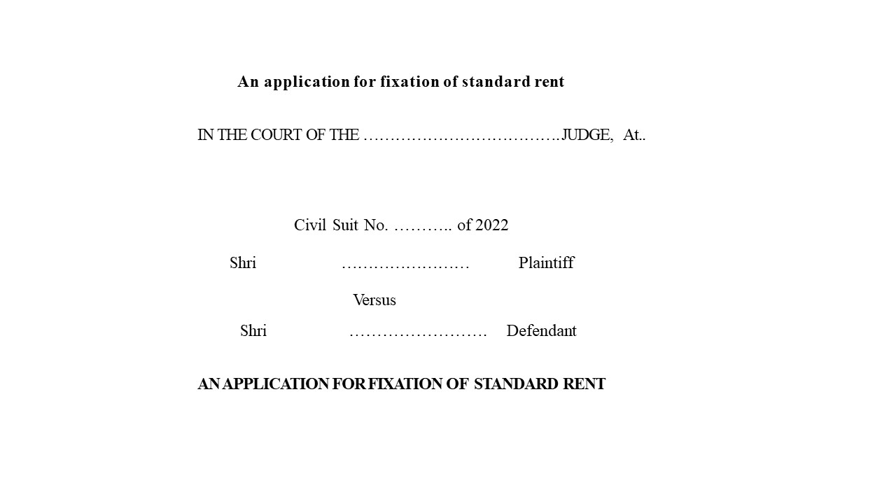 Application for Fixation of Standard Rent Image