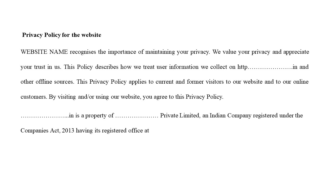 Format for website Privacy Policy  Image