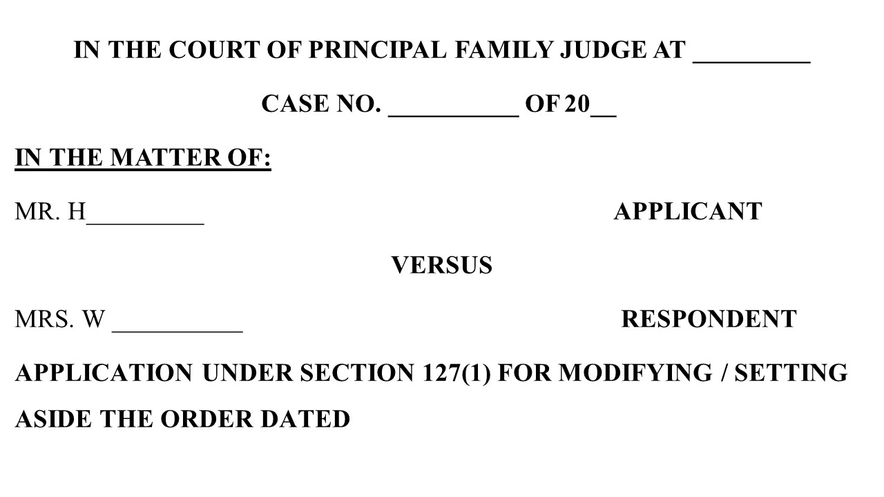 Application under Section 127(1) Crpc  Image