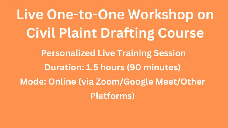 Live One-to-One Workshop on Civil Plaint Drafting Image