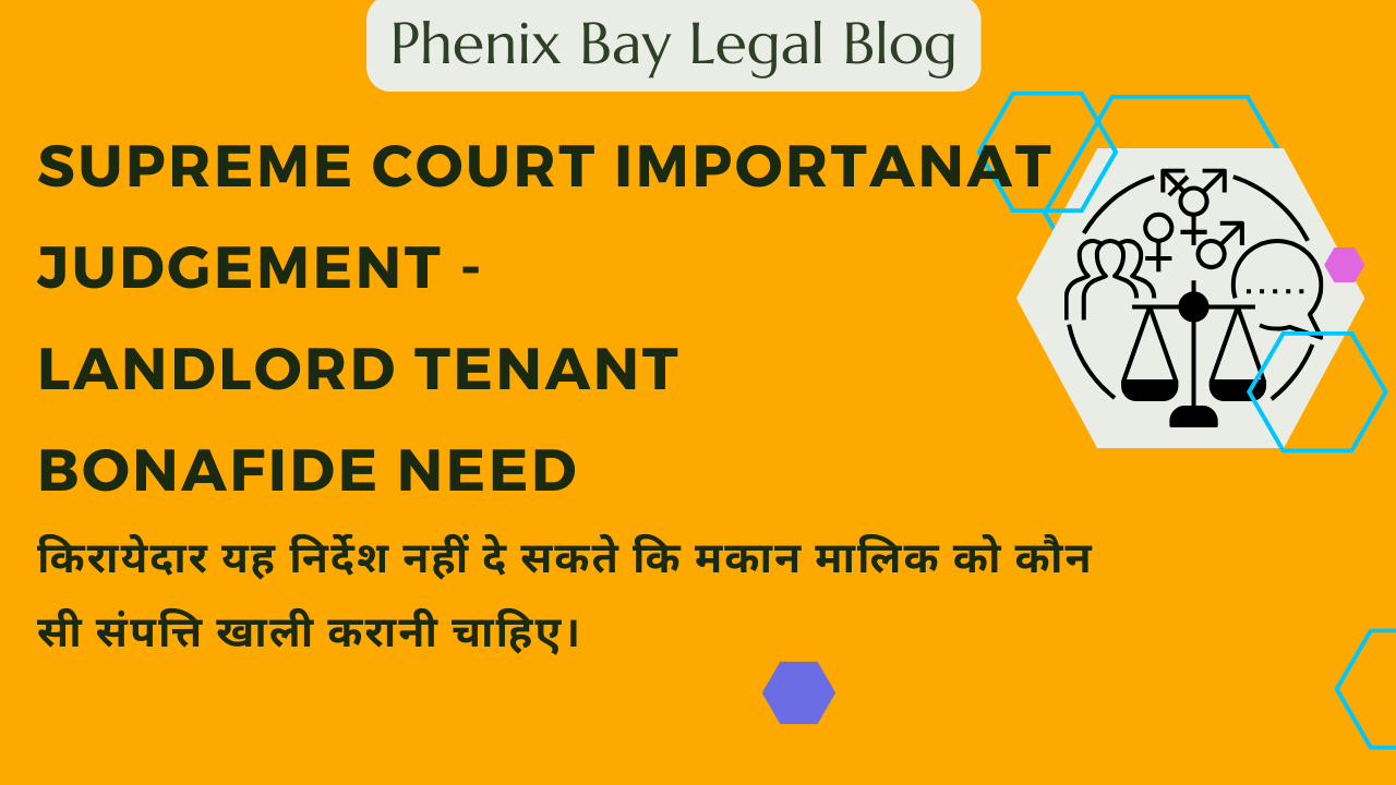 Supreme Court ImportanatJudgement - Landlord Tenant Bonafide need Image